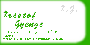 kristof gyenge business card